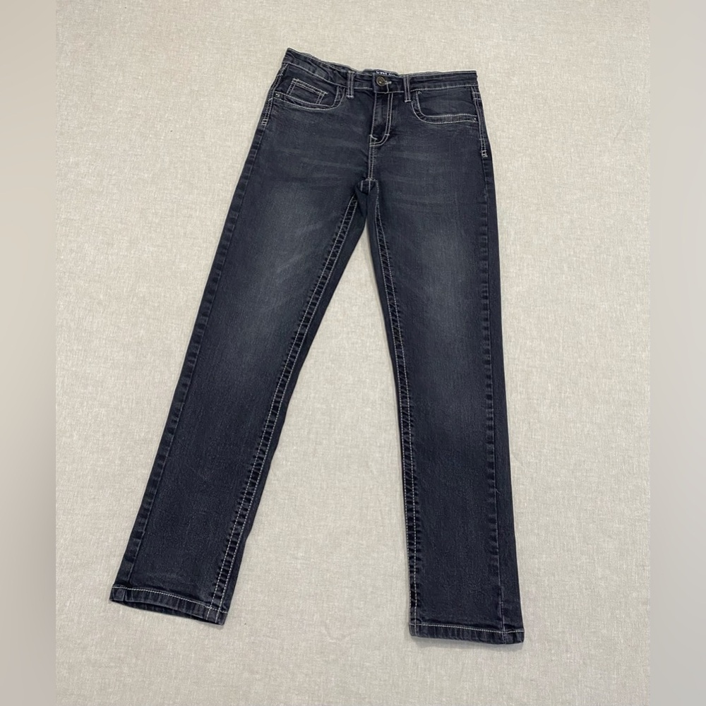 True Indigo Big Boys Classic Straight Jeans Sz 16 Dark Black Wash